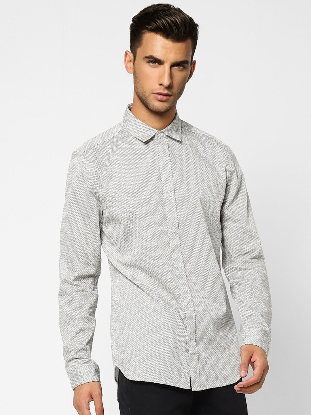 

Jack & Jones Men Printed Cotton Casual Shirt, Grey