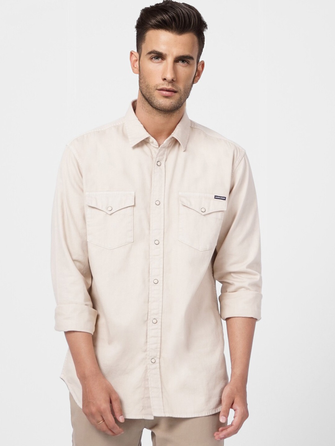 

Jack & Jones Men Beige Casual Shirt
