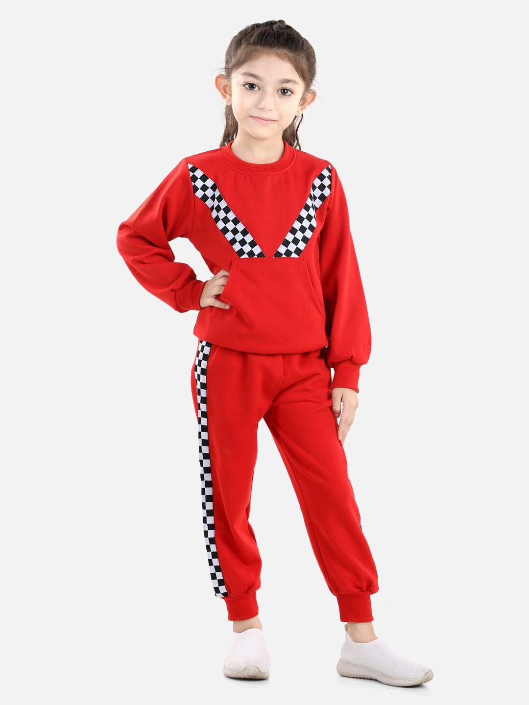 

Cutiekins Girls Red & White Printed Top with Pyjamas