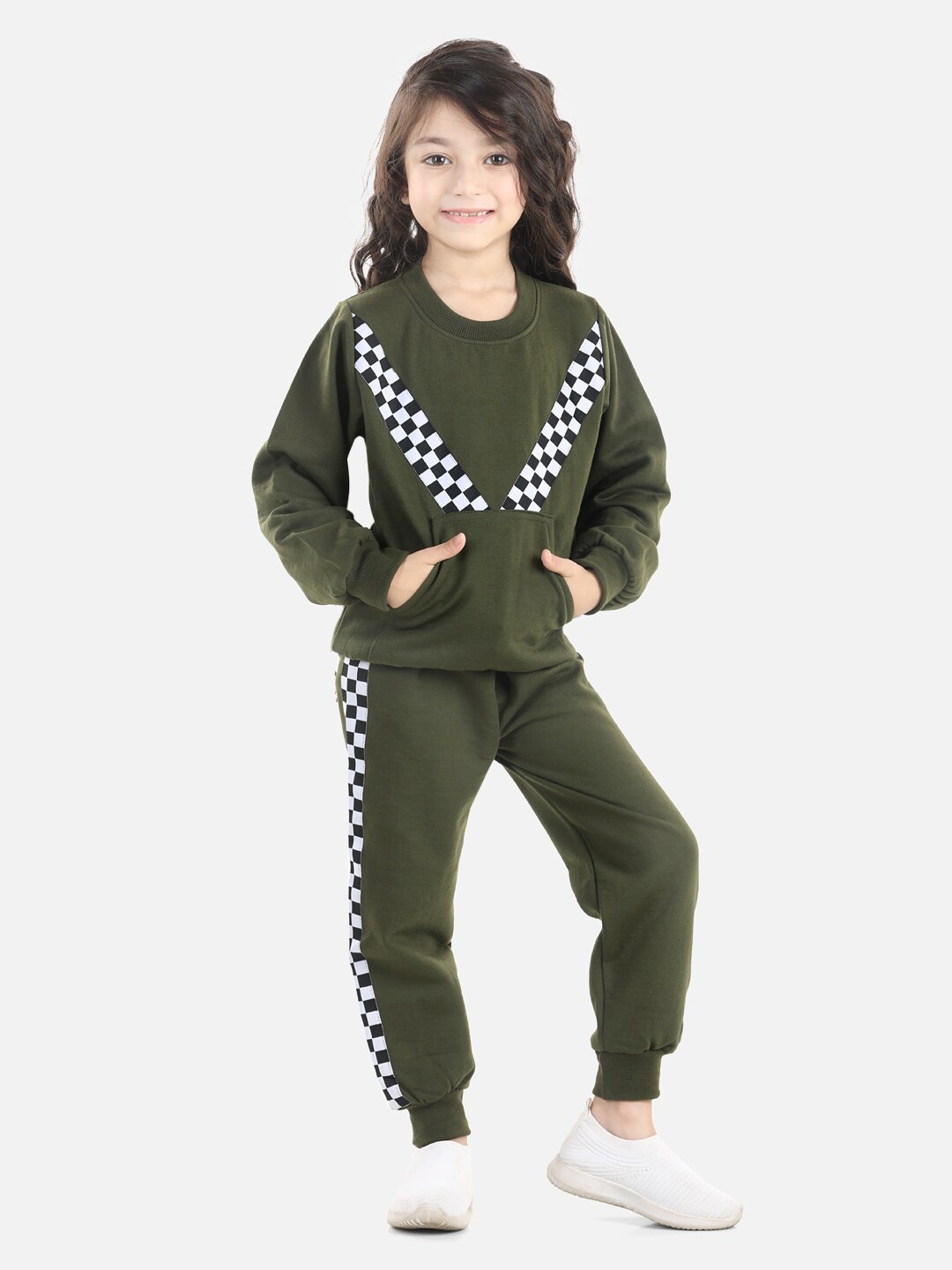 

Cutiekins Girls Green & White Checked Top with Pyjamas