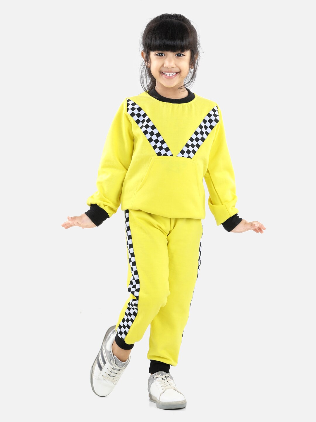 

Cutiekins Girls Yellow & Black Printed Top with Pyjamas