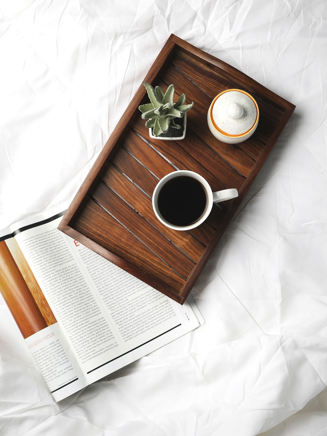 

VarEesha Brown Diagonal Panel 14 Inch Sheesham Wood Serving Tray