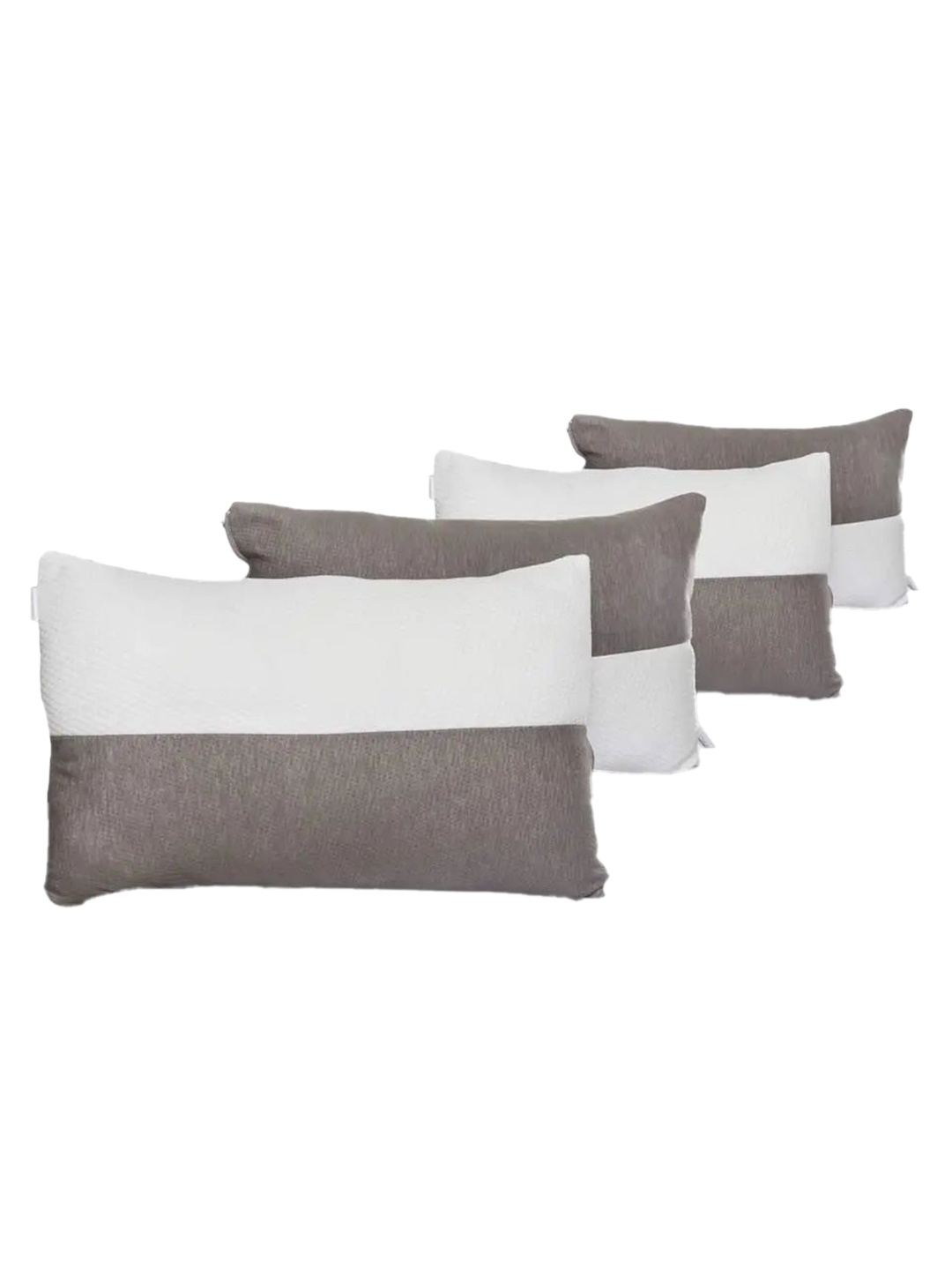 

wakefit Set Of 4 White & Grey 300 GSM Hollow Fibre Sleep Pillows