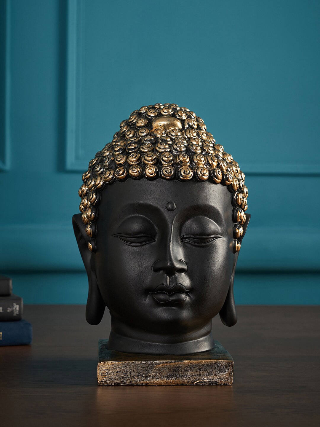 

Pure Home and Living Black Buddha Head Showpiece