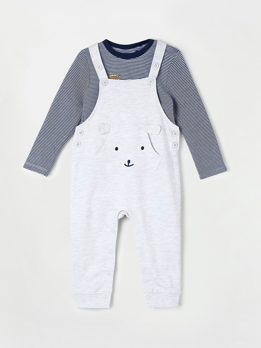 

Juniors by Lifestyle Boys Blue & White Dungaree With T-shirt, Black