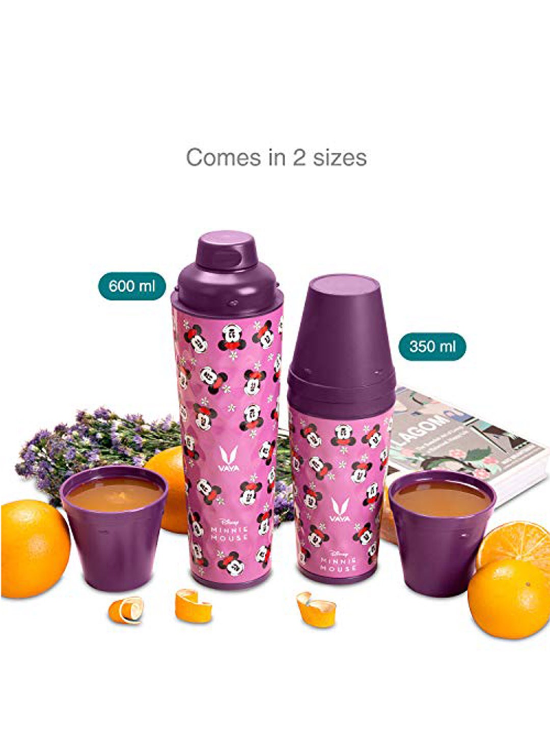

Vaya Purple Printed Vacuum Insulated Stainless Steel Bottle 350 ml