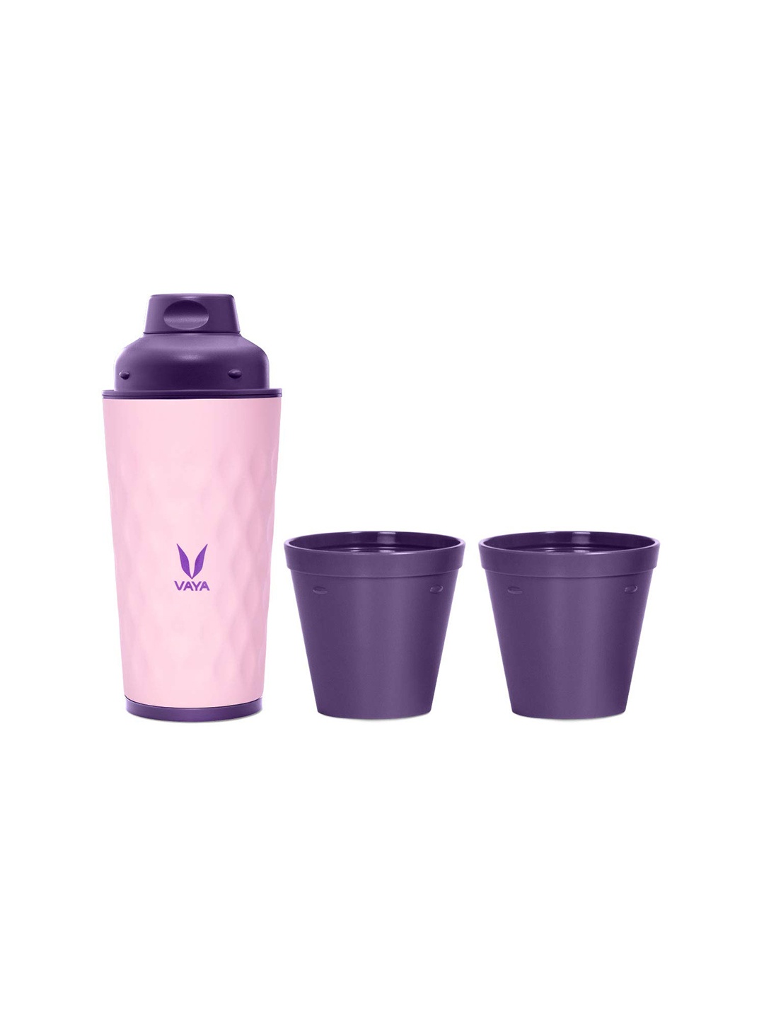 

Vaya Purple & Pink Vacuum Insulated Stainless Steel Water Bottle & 2 Cups 600 ml