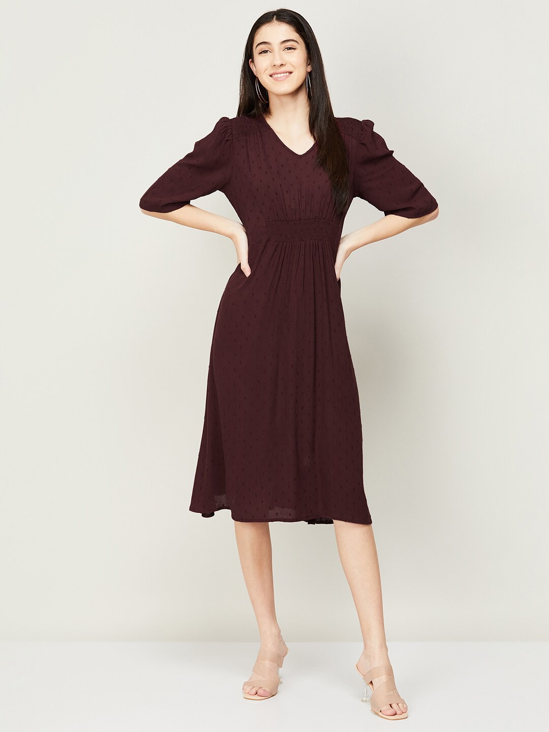 

Fame Forever by Lifestyle Women Maroon Midi Dress