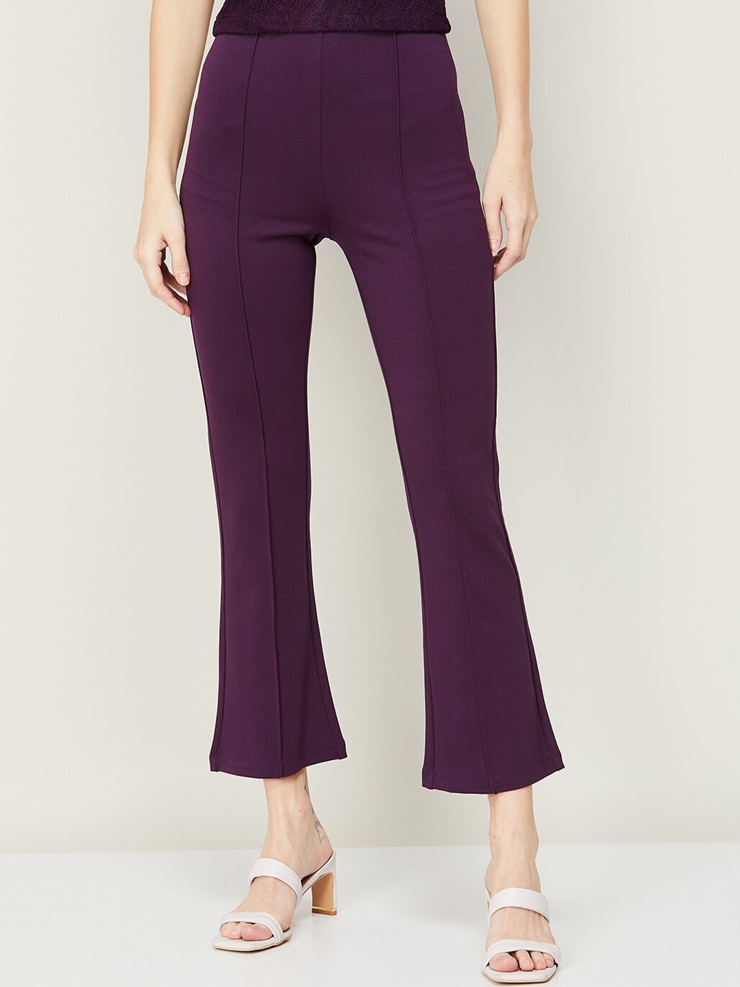 

CODE by Lifestyle Women Purple High-Rise Bootcut Trouser