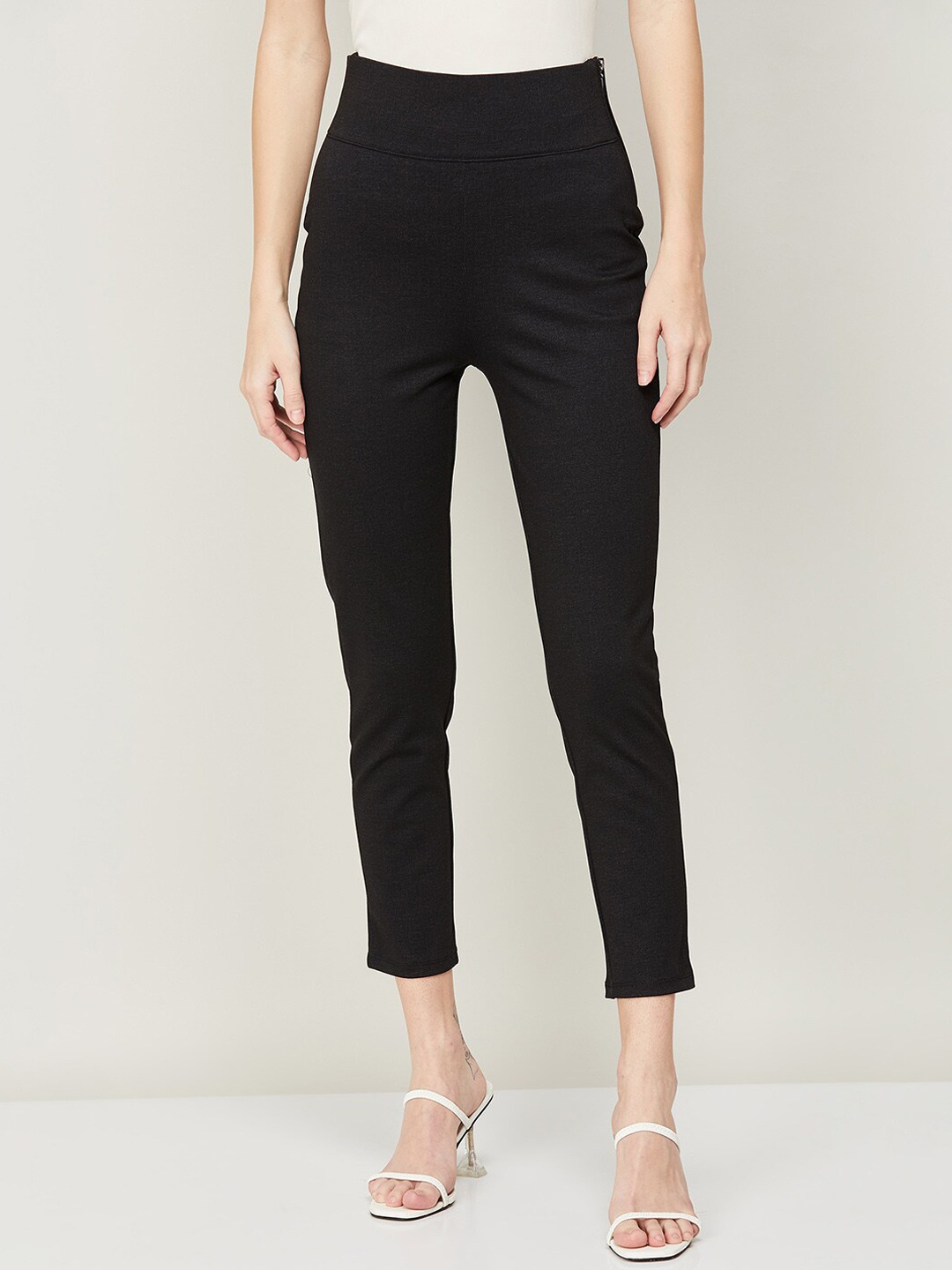 

CODE by Lifestyle Women Black Slim Fit High-Rise Trouser