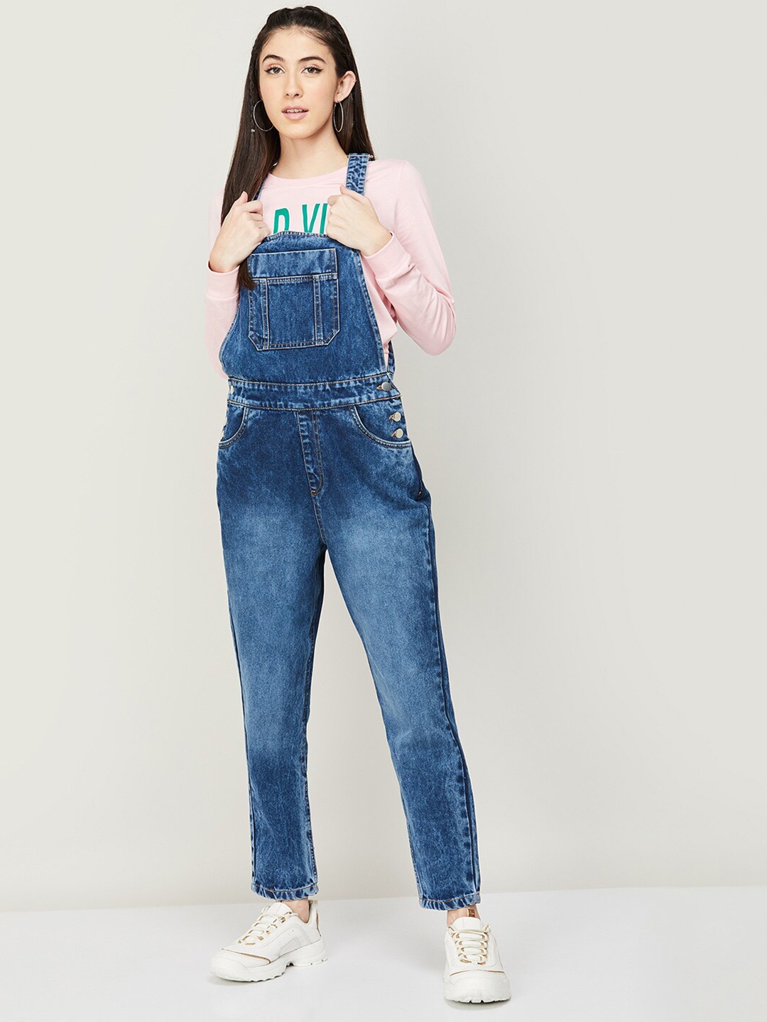 

Ginger by Lifestyle Pinafore Cotton Maxi Dress, Blue
