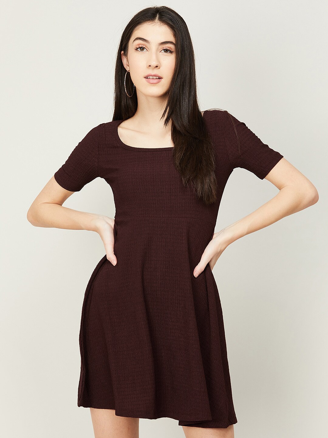 

Ginger by Lifestyle Women Brown Solid Mini Dress