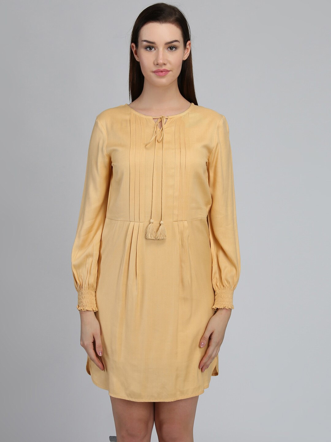 

DODO & MOA Women Beige Solid Sheath Dress