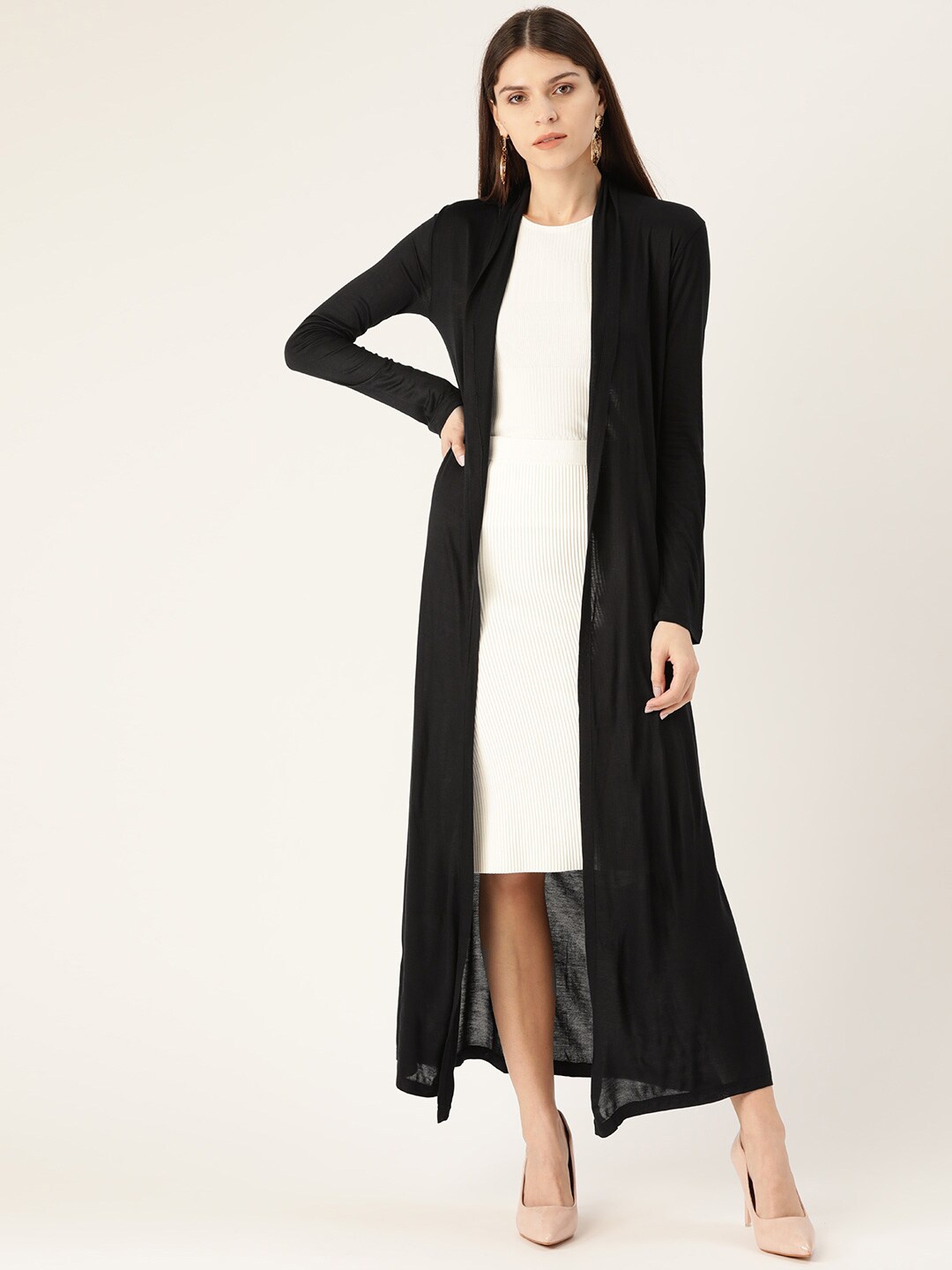 

Trend Arrest Women Black Solid Longline Shrug