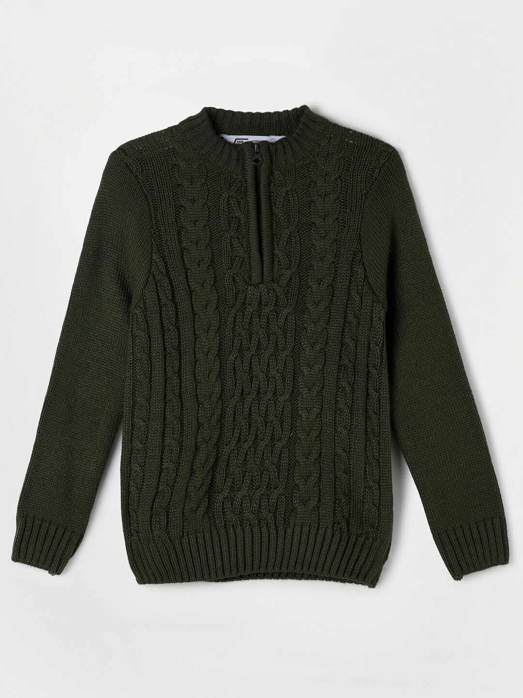 

Fame Forever by Lifestyle Boys Olive Green Cable Knit Pullover
