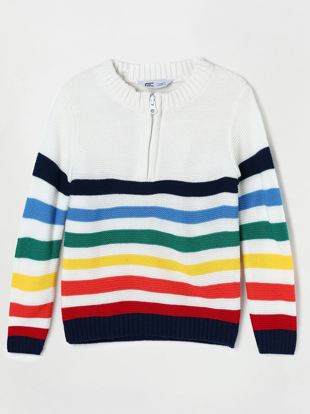

Fame Forever by Lifestyle Boys Off White & Blue Striped Pullover