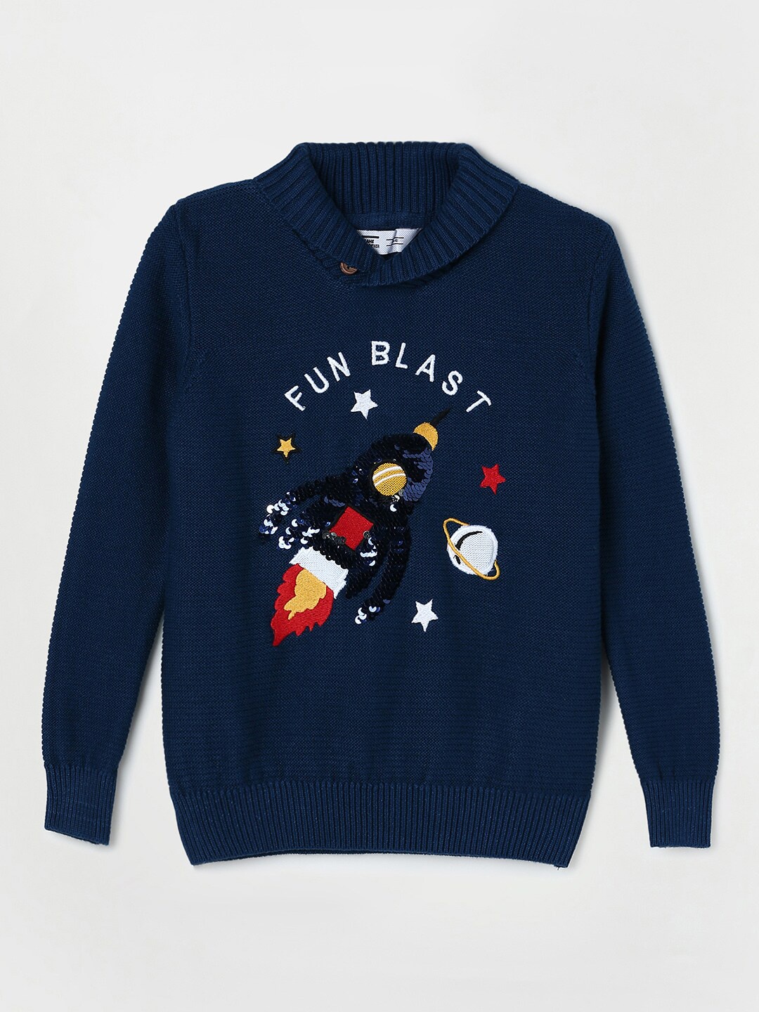 

Fame Forever by Lifestyle Boys Blue & Red Printed Cotton Pullover