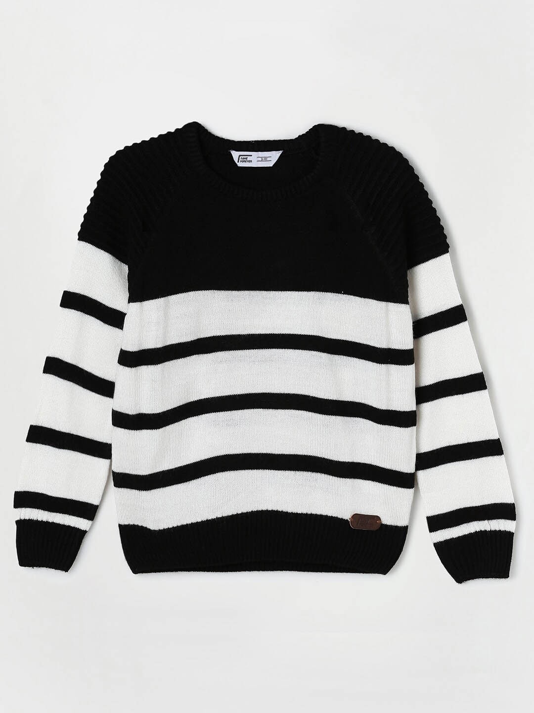 

Fame Forever by Lifestyle Boys Striped Pullover, Black