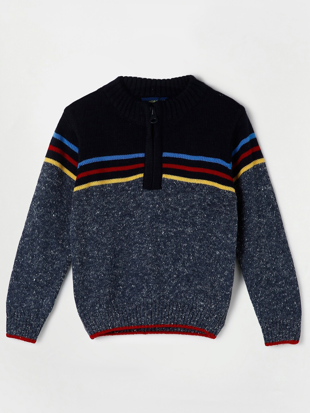 

Juniors by Lifestyle Boys Grey & Black Striped Striped Pullover Sweater