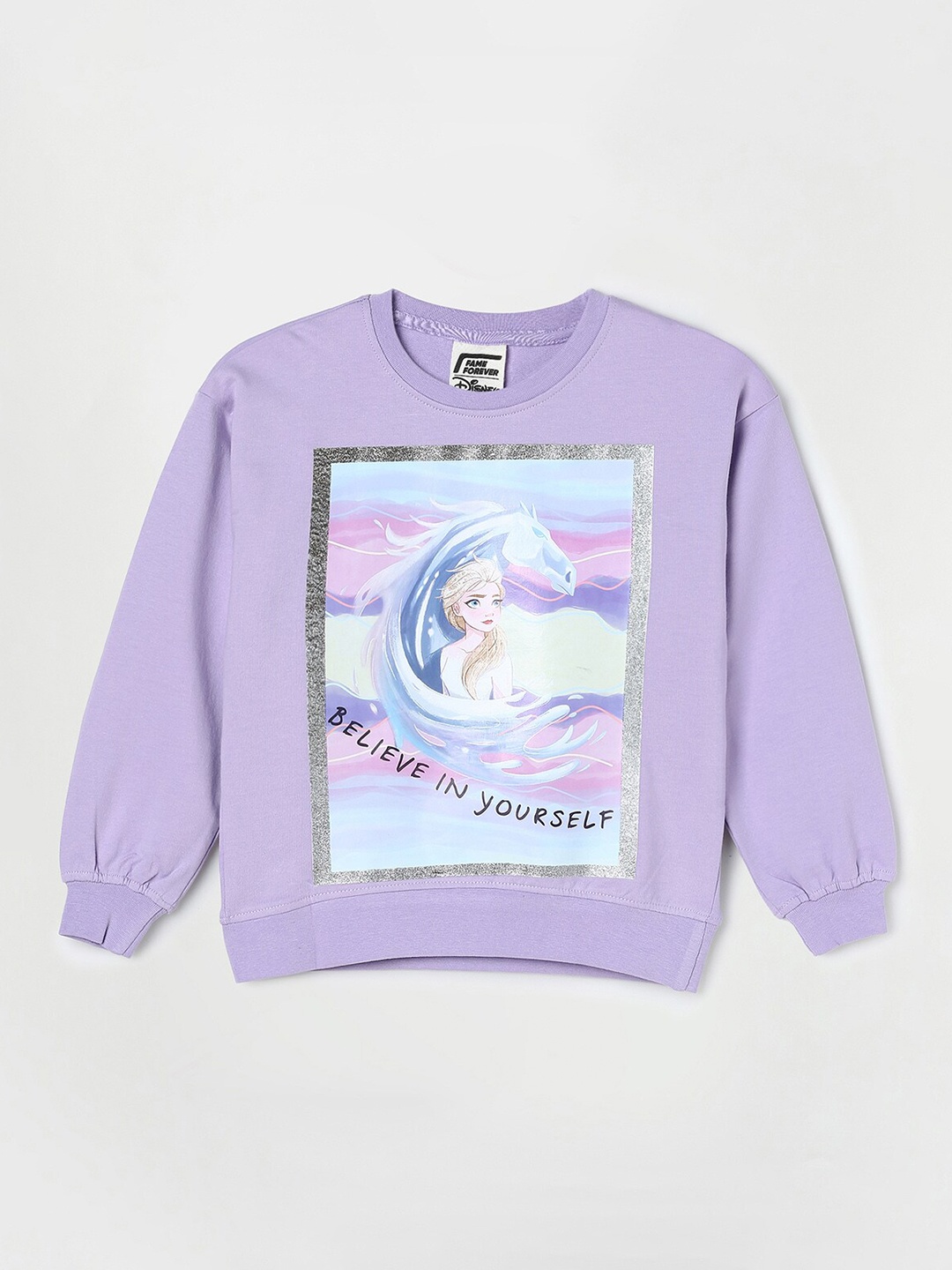 

Fame Forever by Lifestyle Girls Frozen Cotton Printed Sweatshirt, Purple