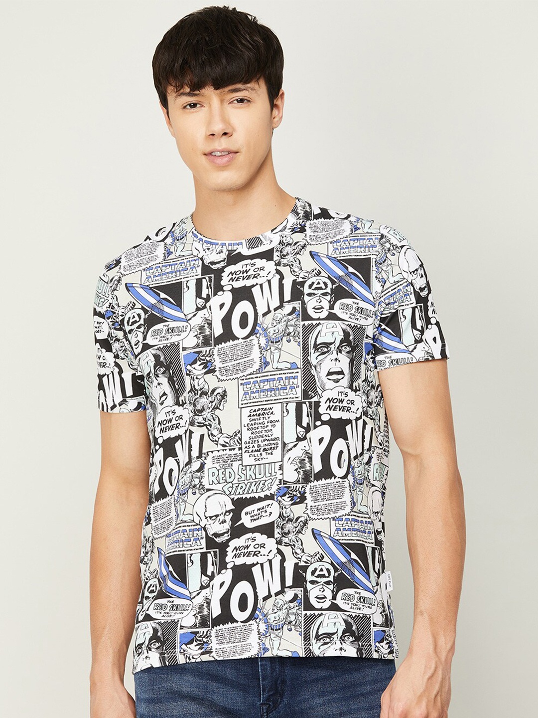 

Fame Forever by Lifestyle Men White Typography Printed Slim Fit Cotton T-shirt