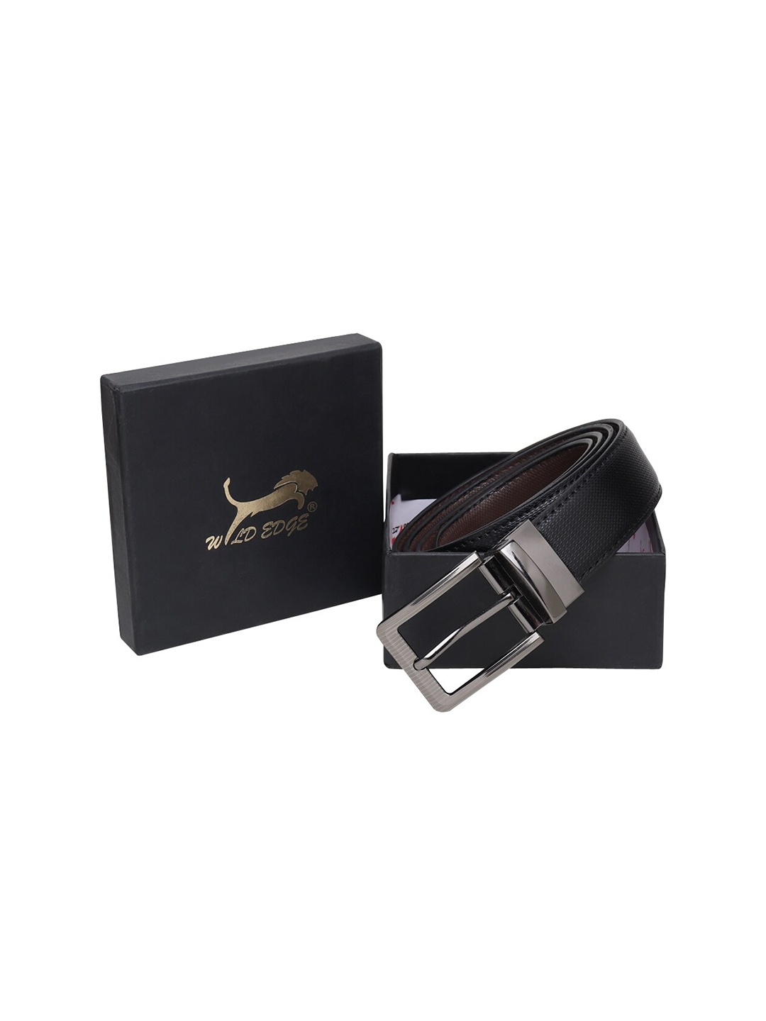 

WILD EDGE Men Black Solid Belt