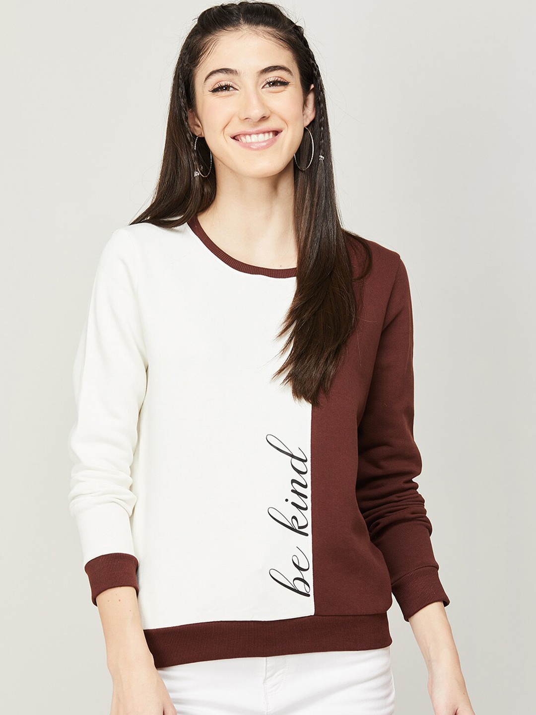 

CODE by Lifestyle Women Brown Printed Sweatshirt