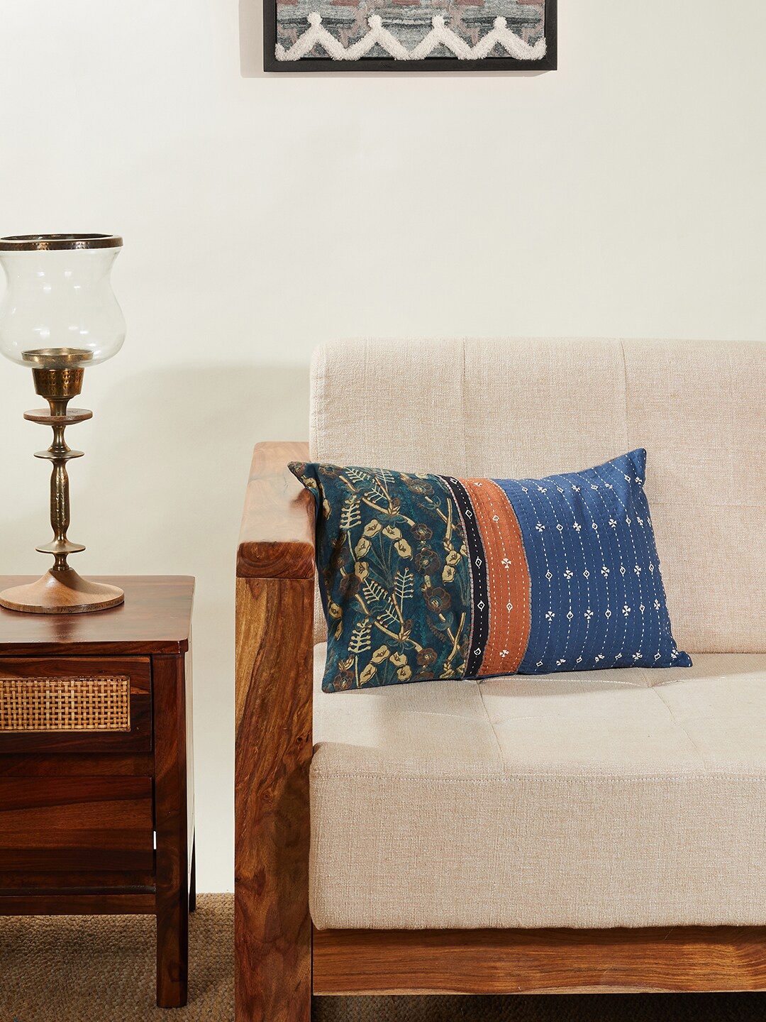 

Fabindia Blue & White Embroidered Rectangle Cushion Covers