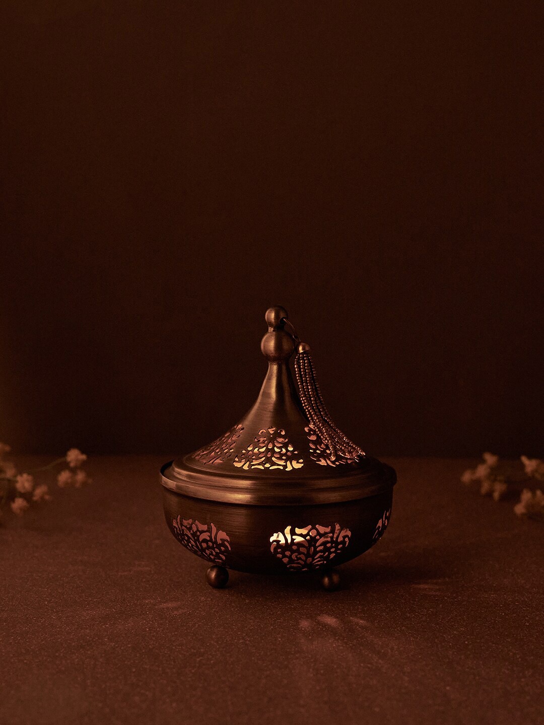 

Fabindia Gold-Toned Brass Suvarn Cutwork T-Light Holder