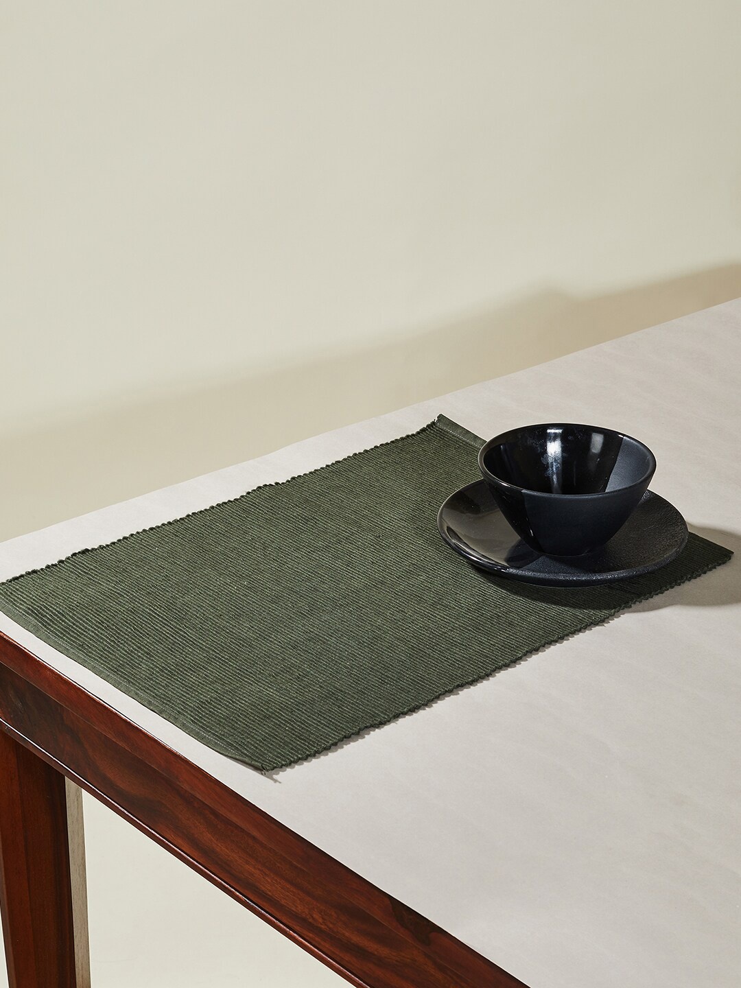 

Fabindia Set of 6 Green Textured Cotton Table Placemats