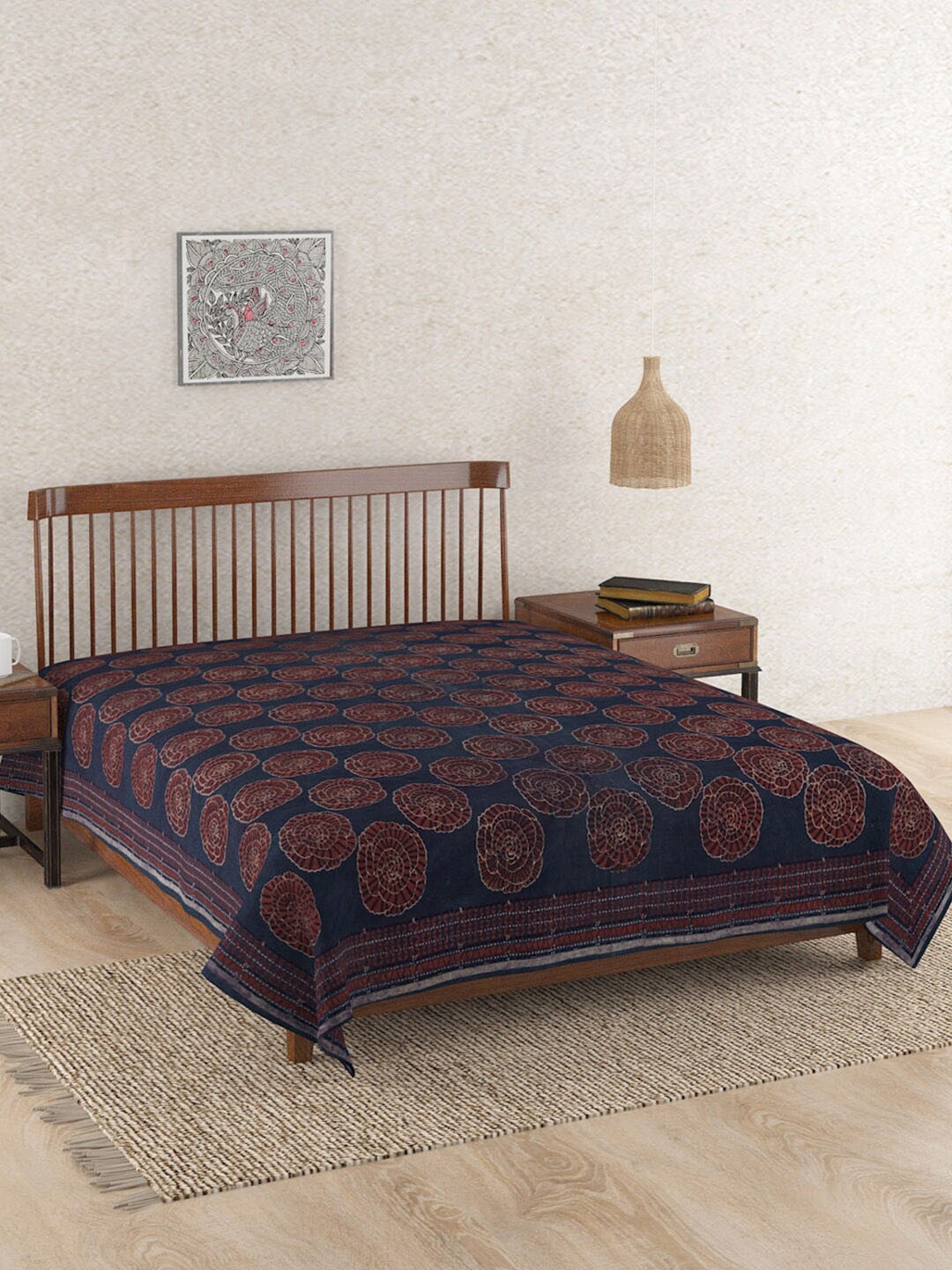 

Fabindia Red & Brown 179 TC Floral Printed Cotton Single Bedsheet