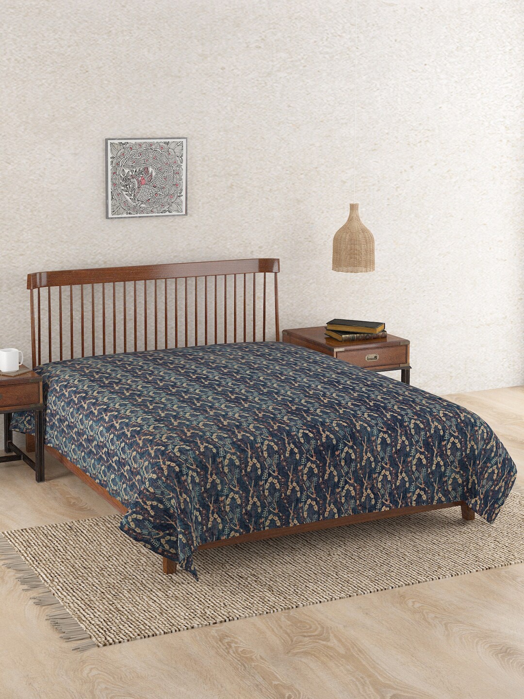

Fabindia Blue Printed Cotton Bed Covers