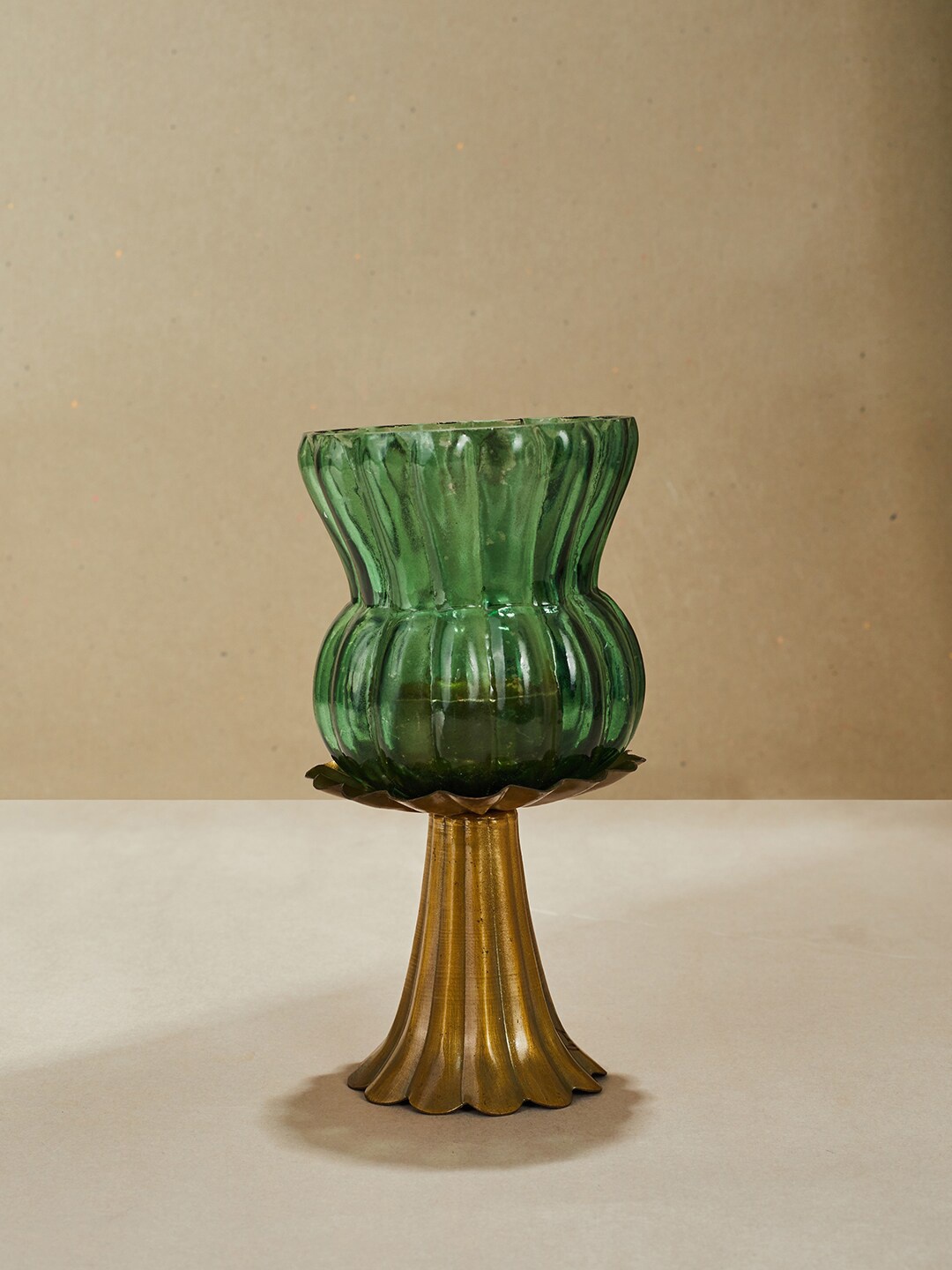 

Fabindia Green Textured T-Light Candle Holders