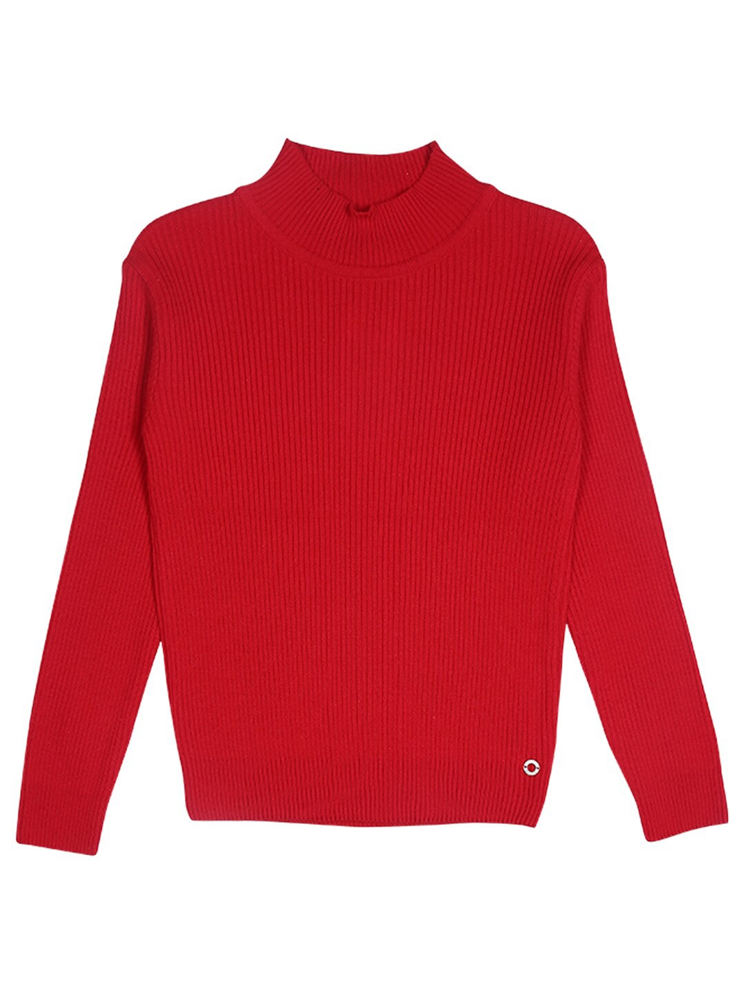 

Gini and Jony Girls Red Ribbed Cotton Pullover