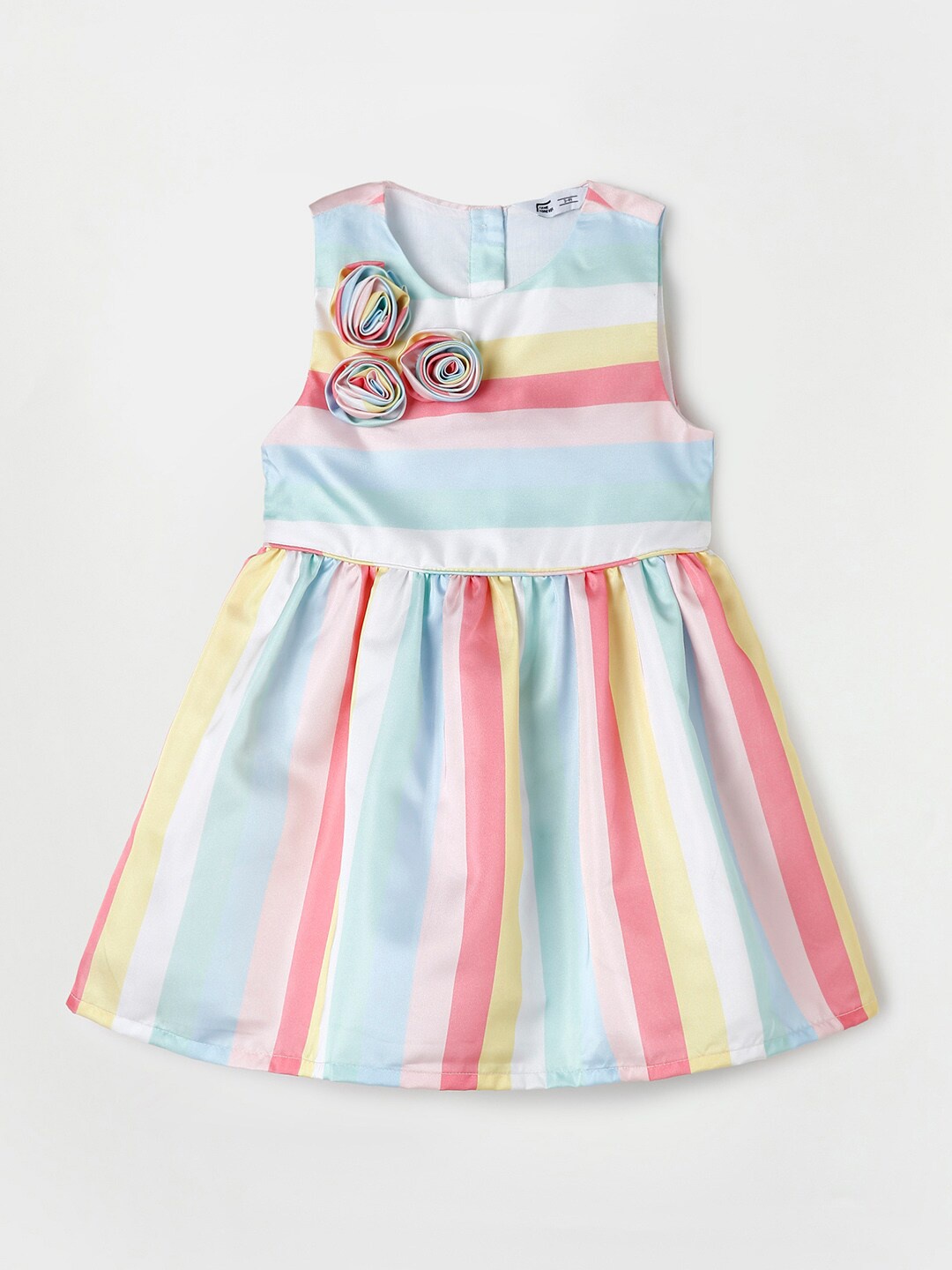 

Fame Forever by Lifestyle Girls White & Blue Striped Dress