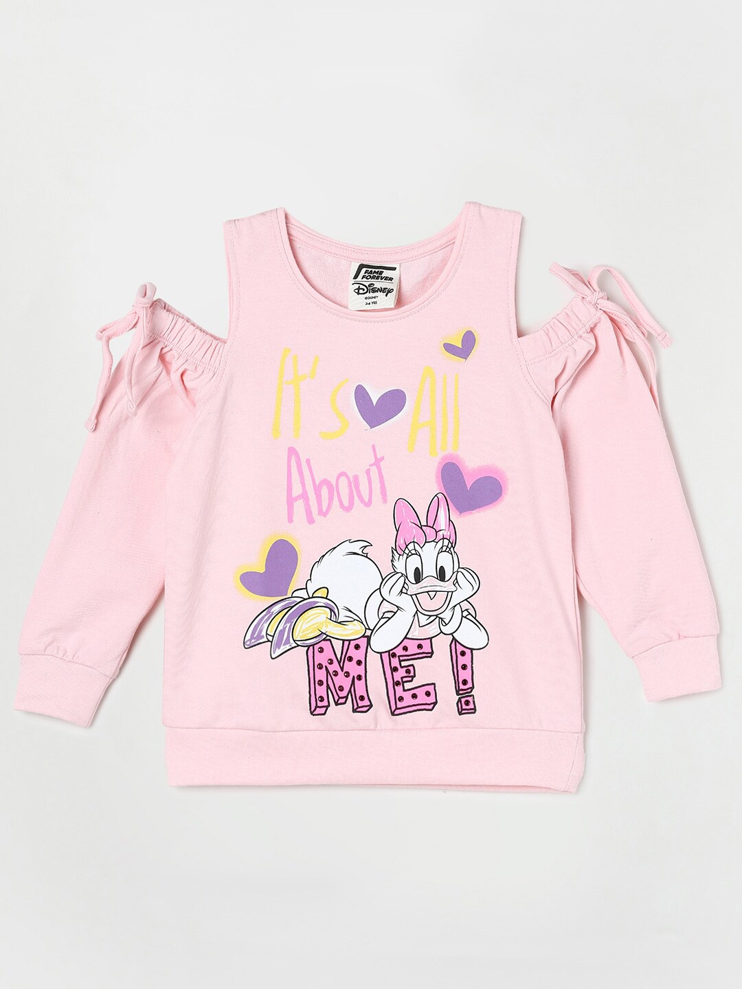 

Fame Forever by Lifestyle Girls Pink Daisy Duck Printed Cotton T-shirt