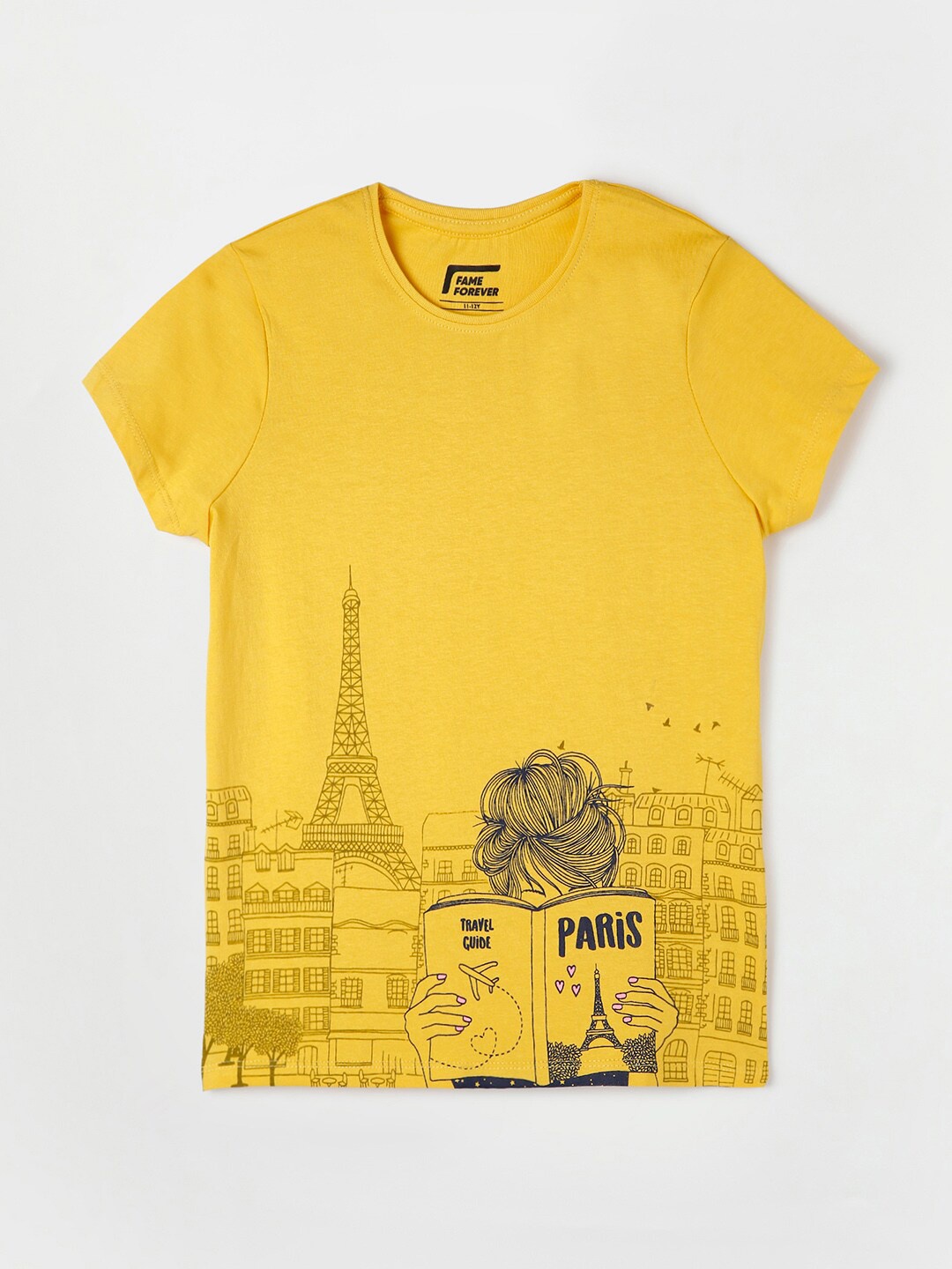 

Fame Forever by Lifestyle Girls Yellow Printed Cotton T-shirt