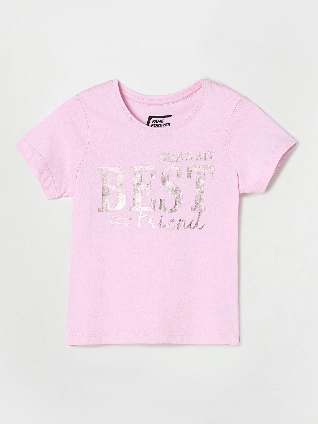 

Fame Forever by Lifestyle Girls Pink Printed Cotton T-shirt
