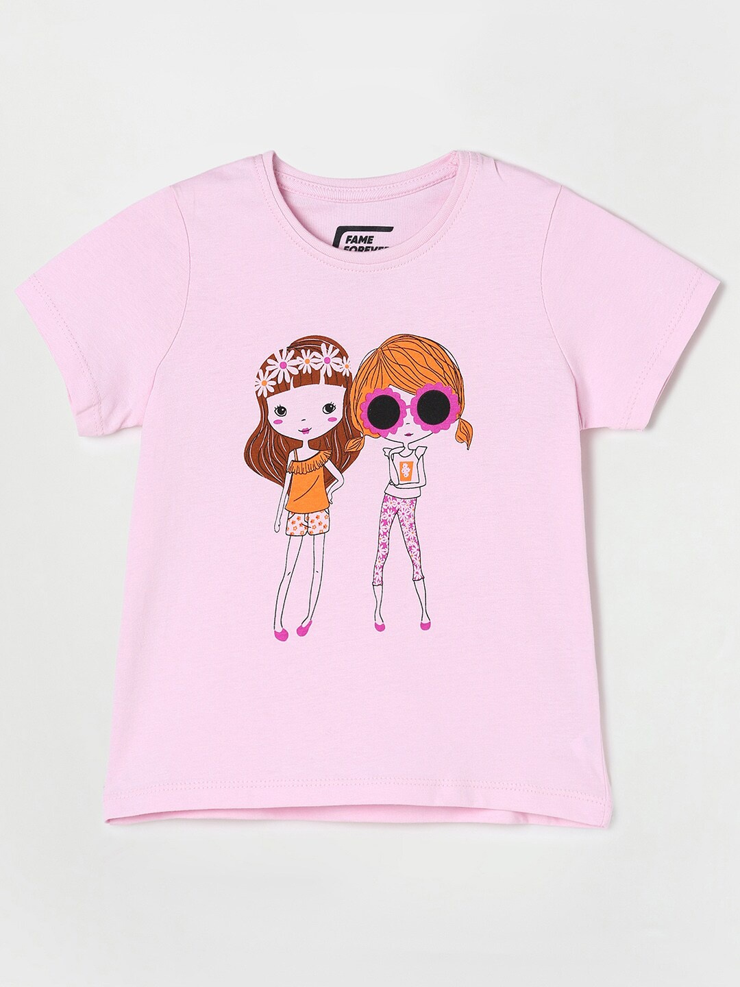 

Fame Forever by Lifestyle Girls Pink Printed Cotton T-shirt