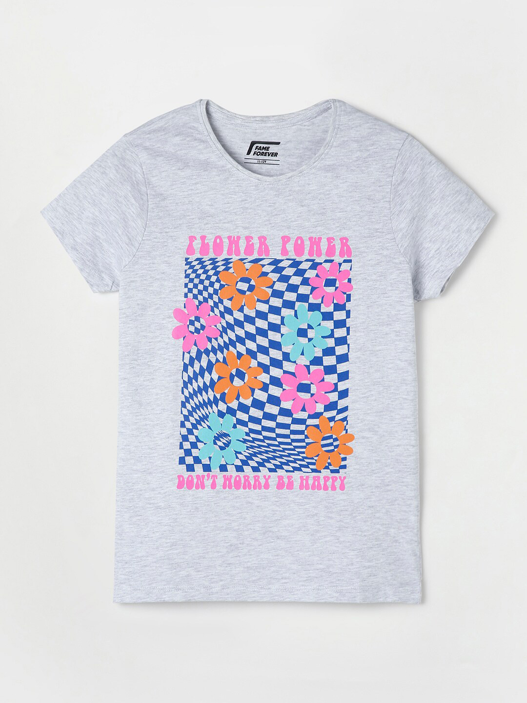 

Fame Forever by Lifestyle Girls Grey Printed Cotton T-shirt