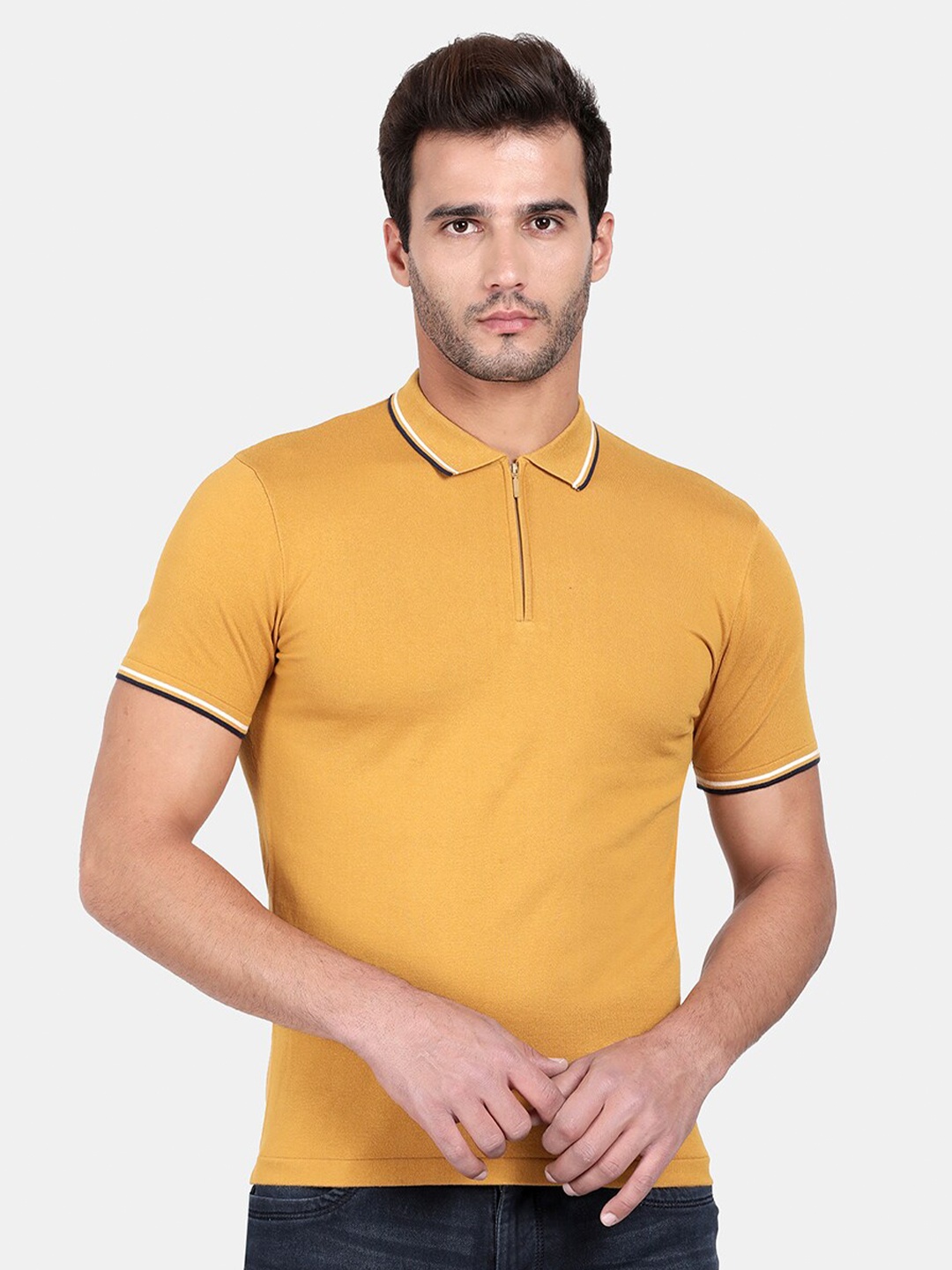 

t-base Men Mustard Yellow Polo Collar T-shirt