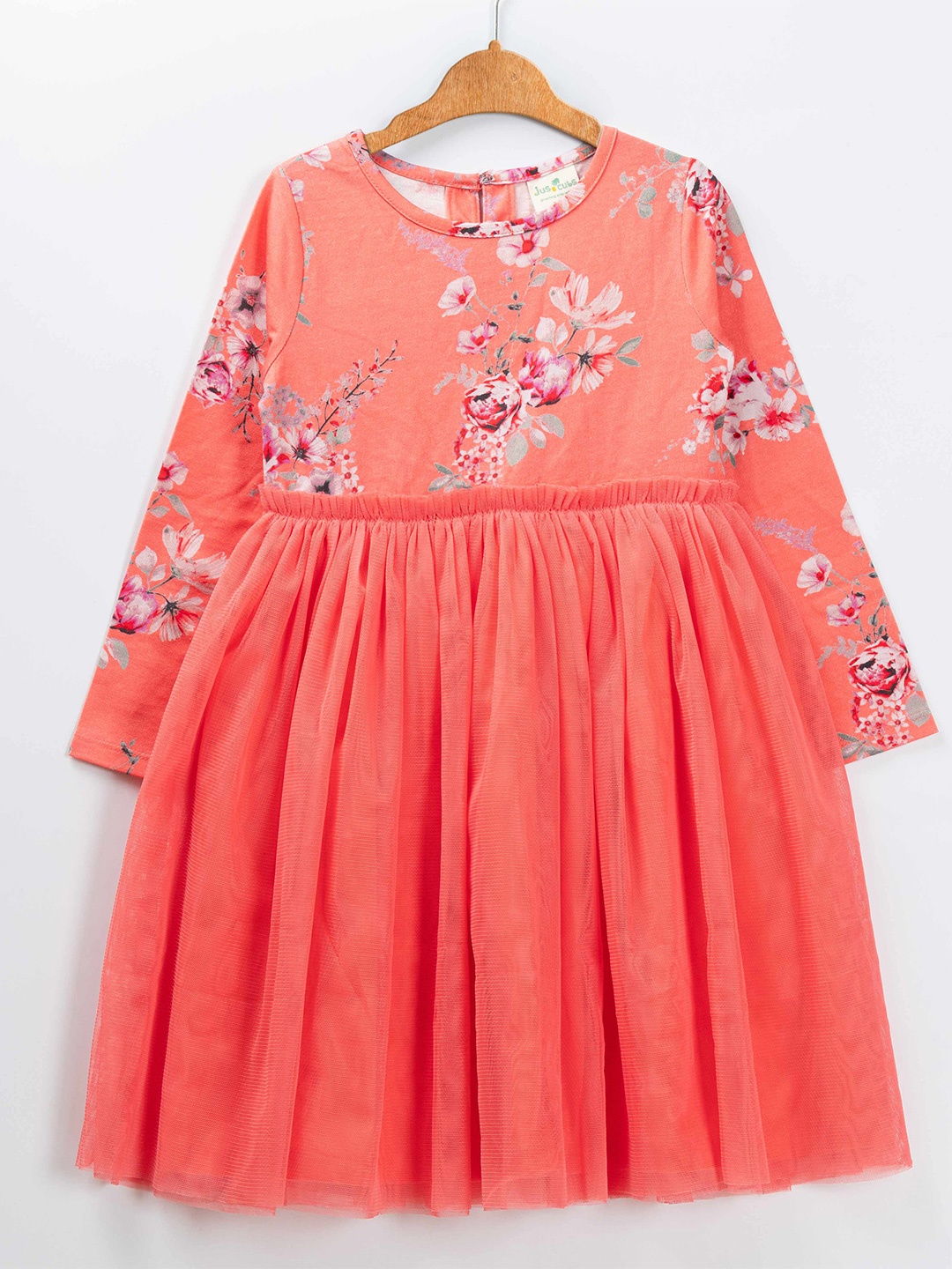 

JusCubs Girls Floral Midi Dress, Orange