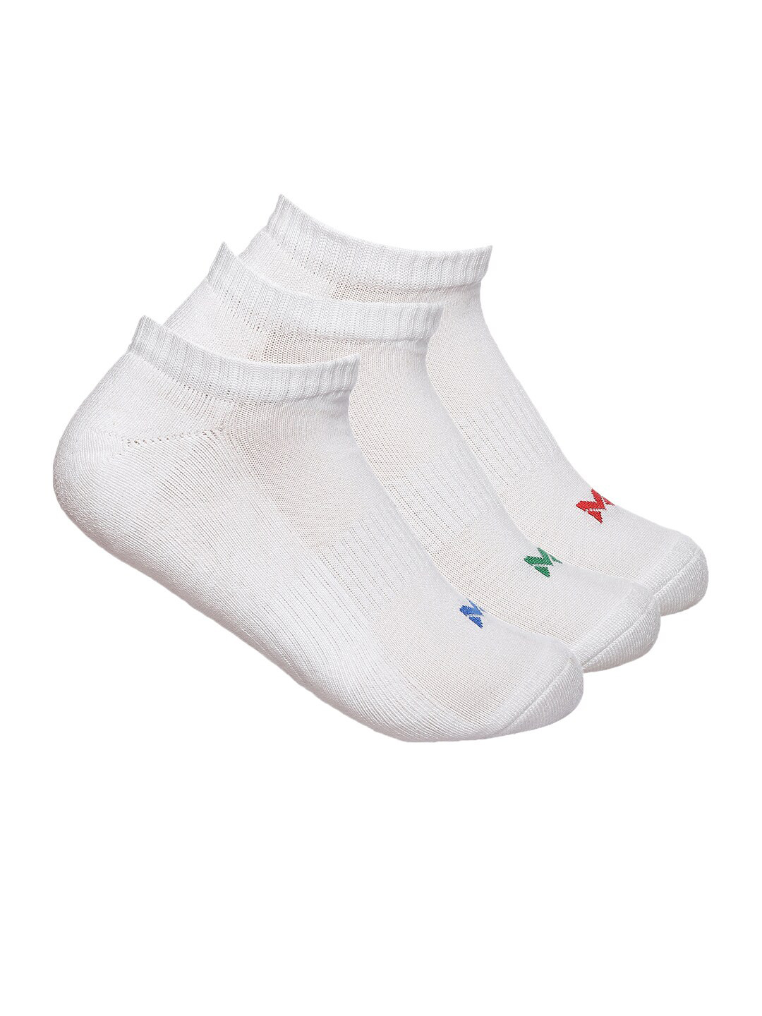

MARC Men Pack Of 3 White Solid Ankle Length Socks