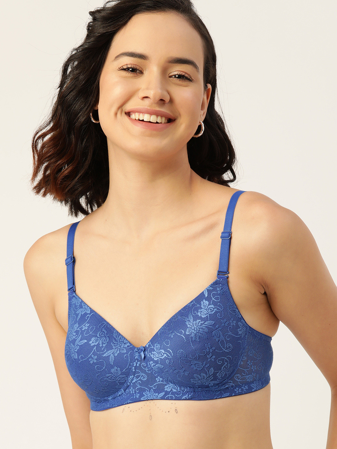 

DressBerry Medium Coverage Lightly Padded T-shirt Bra, Blue