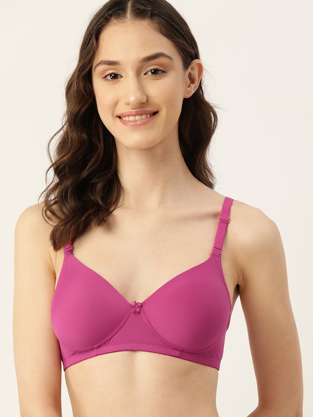 

DressBerry Medium Coverage Lightly Padded T-shirt Bra, Magenta
