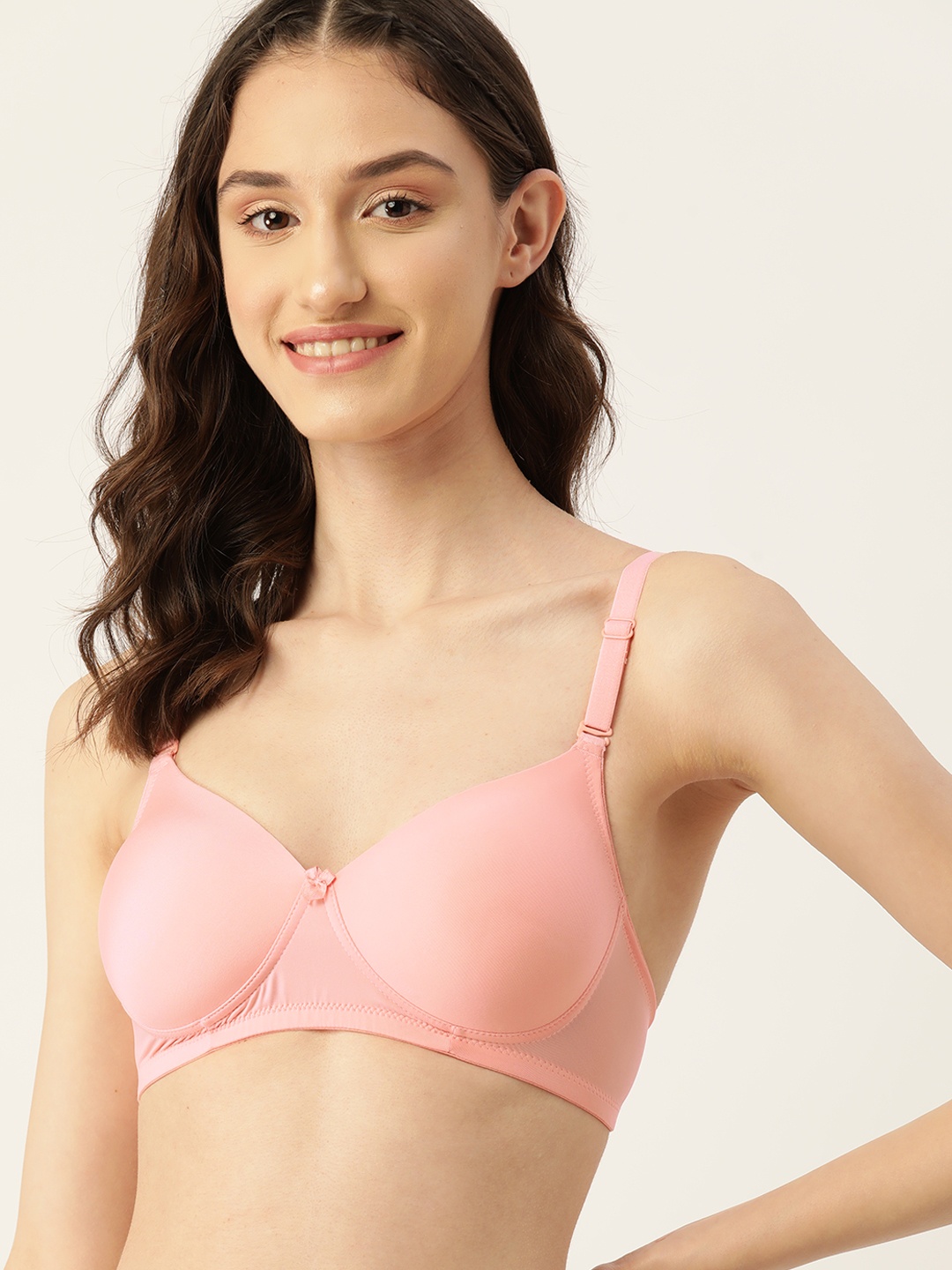 

DressBerry Medium Coverage Lightly Padded T-shirt Bra, Pink