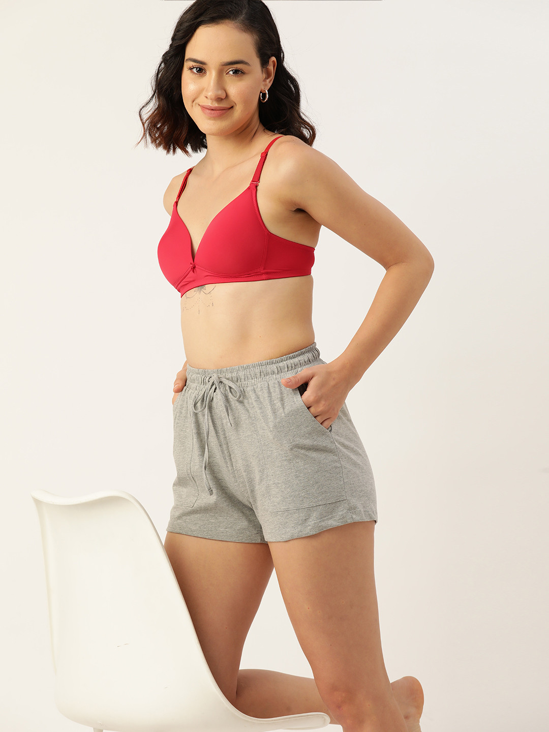 

DressBerry Medium Coverage Lightly Padded T-shirt Bra, Red