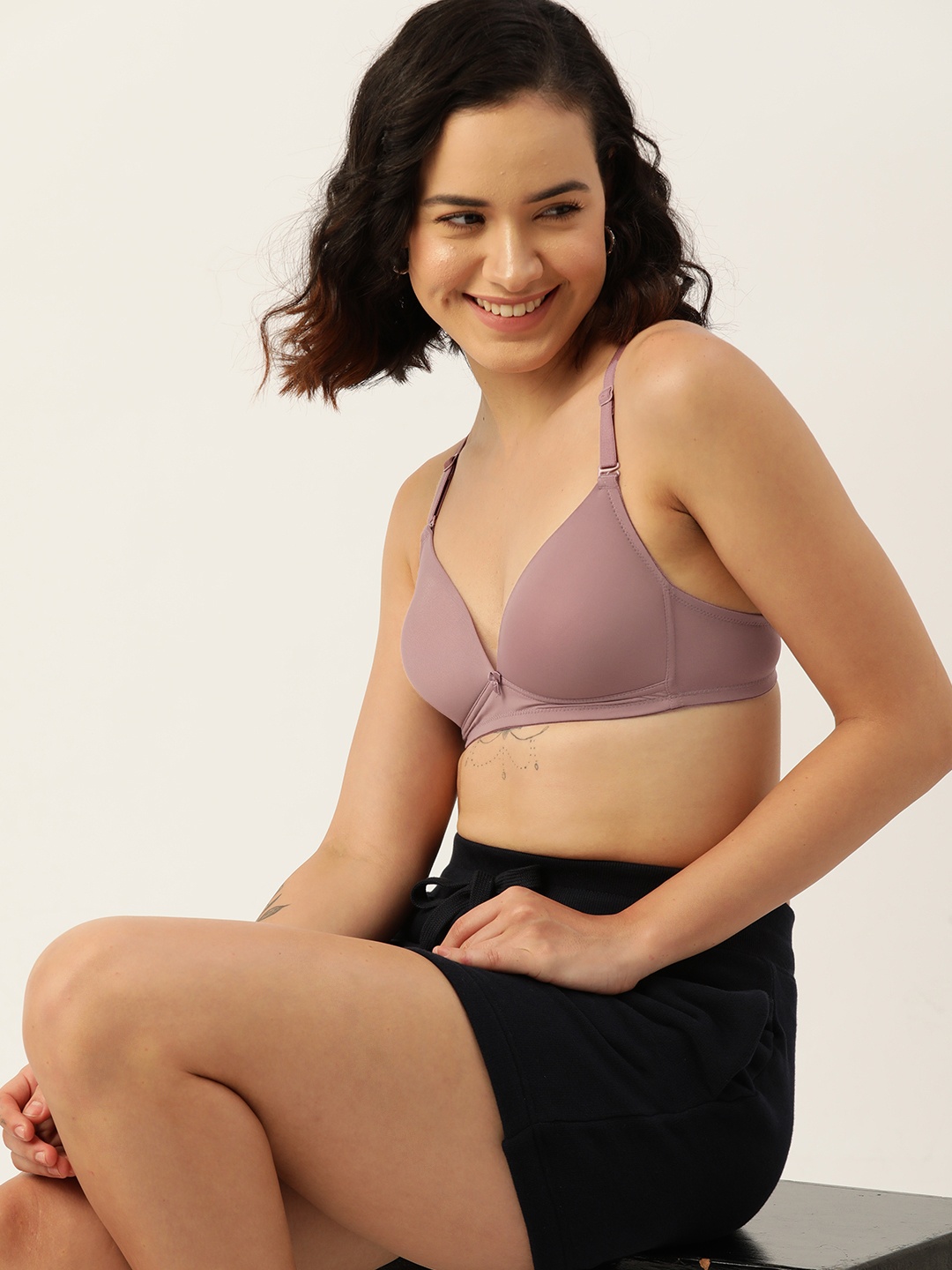 

DressBerry Medium Coverage Lightly Padded T-shirt Bra, Mauve