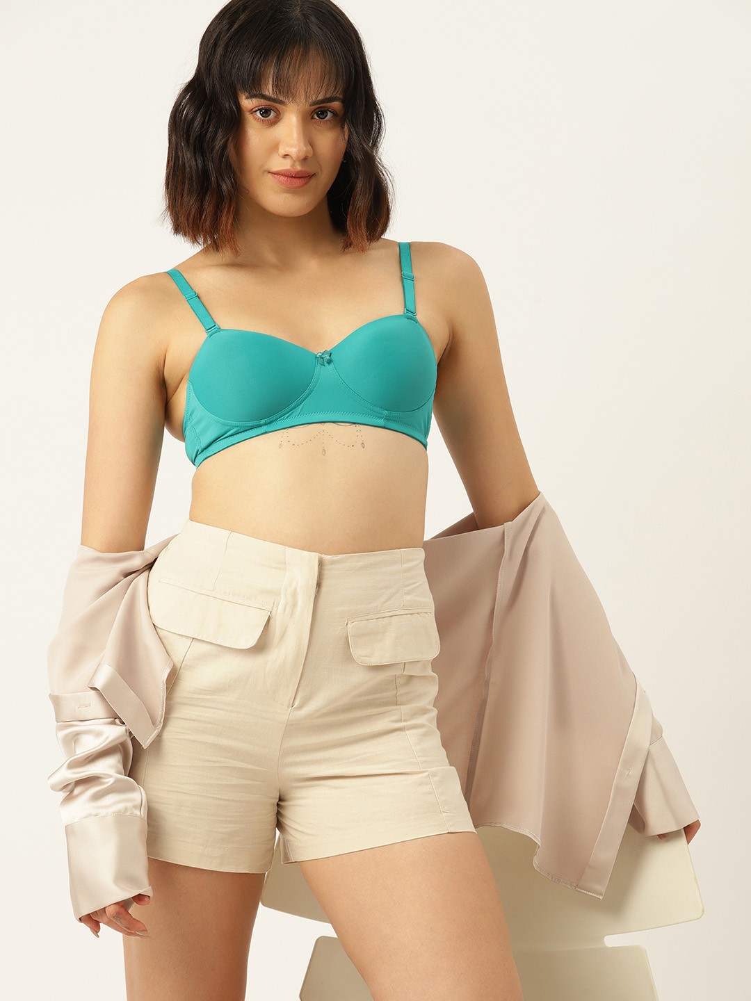 

DressBerry Full Coverage Lightly Padded Bra DB-LP-PS-DM-01-D, Blue