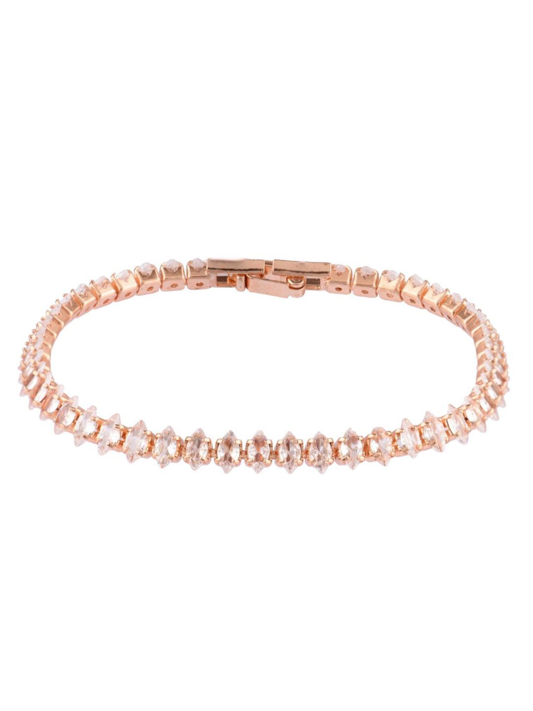 

Efulgenz Women Gold-Toned & Rose Gold Crystals Antique Gold-Plated Charm Bracelet